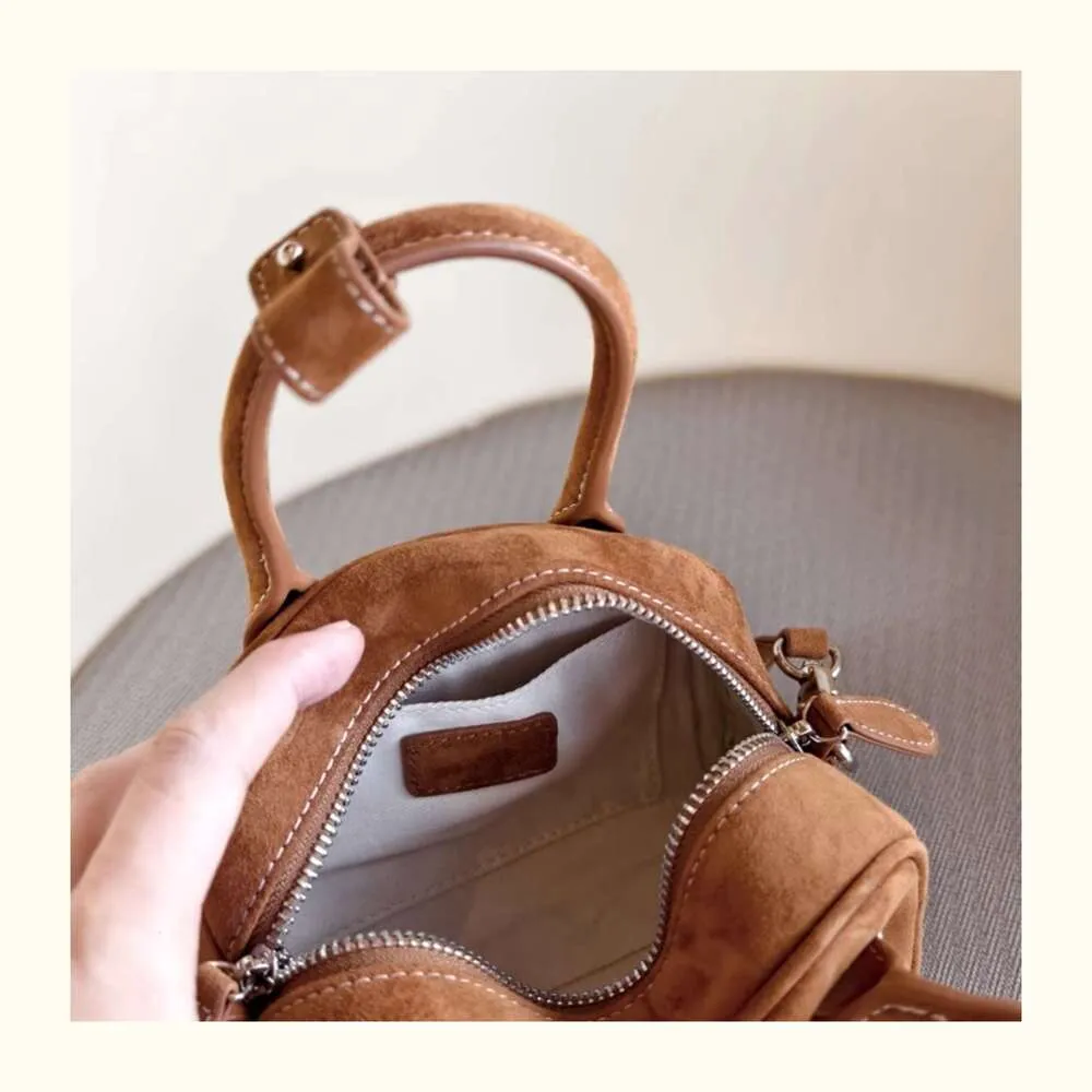 Sac à bandoulière rétro tendance en cuir véritable et daim pour femme_voghion.com