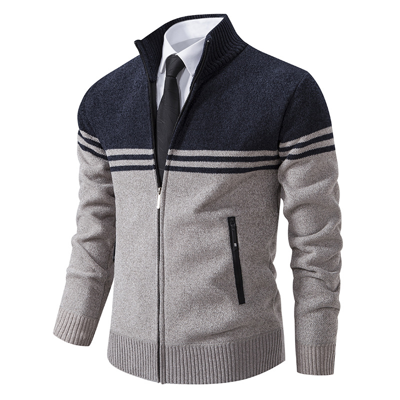 2023 Stand-up Kragen Jackett verdickt Laangärm Moud Pullover Casual Business Cardigan Männermantel Pullover_voghion.com