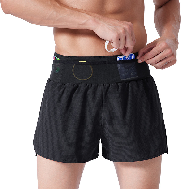New summer   two-piece running quick-drying sports shorts men's basketball fitness marathon cross-country training three-point pants_voghion.com
