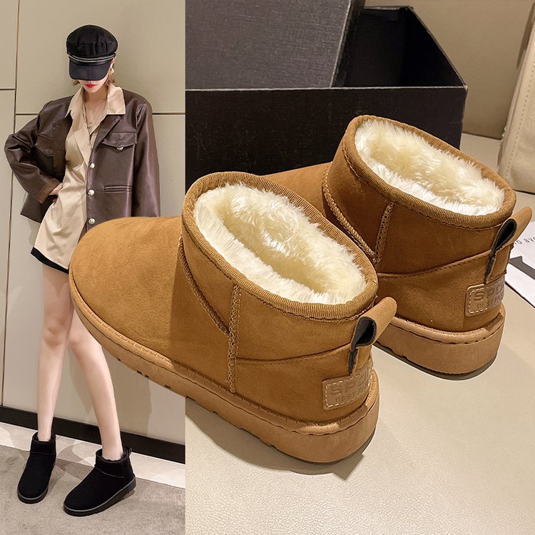 Bottes de neige pour femmes de style célébrité 2023 automne et hiver bottes courtes classiques bottes confortables en coton épais et chaud doublées de polaire