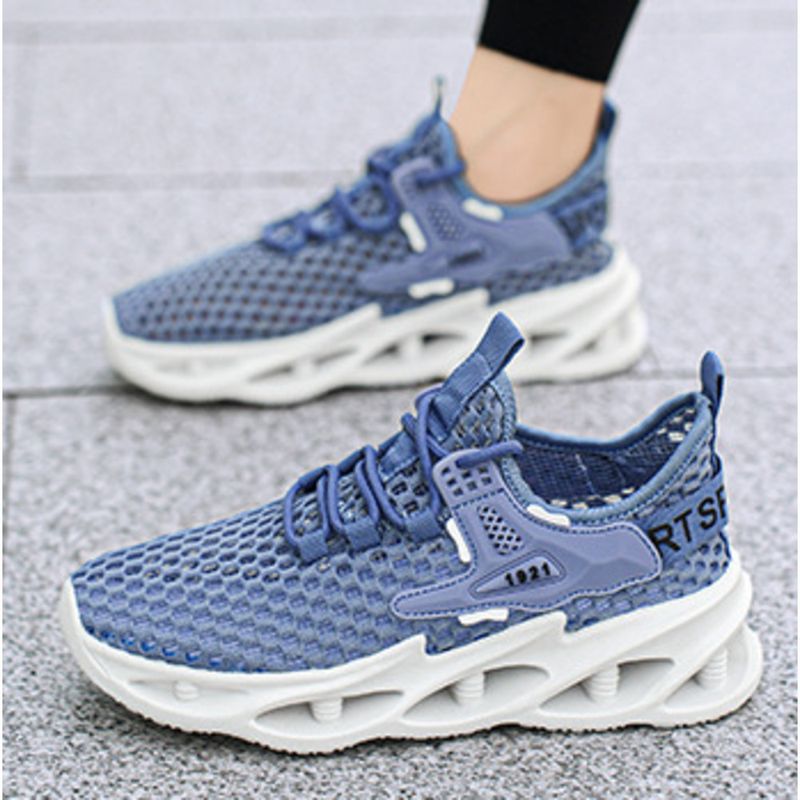 Sports Summer New Thick Soles Comfortable Mesh Breathable Men's And Women's Low Top Thin Running Shoes_desvips.com