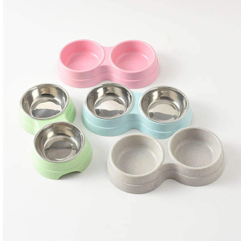 New Pet Stainless Steel Double Cat Food Drinking And Feeding Detachable Dog Bowl_voghion.com