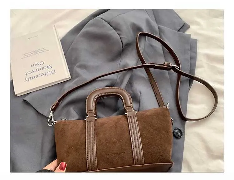 Borse a mano in pelle scamosciata solida da donna, morbide e carine, casual, da viaggio, a tracolla, da donna, retrò, con manico a secchiello, da donna, a tracolla_voghion.com