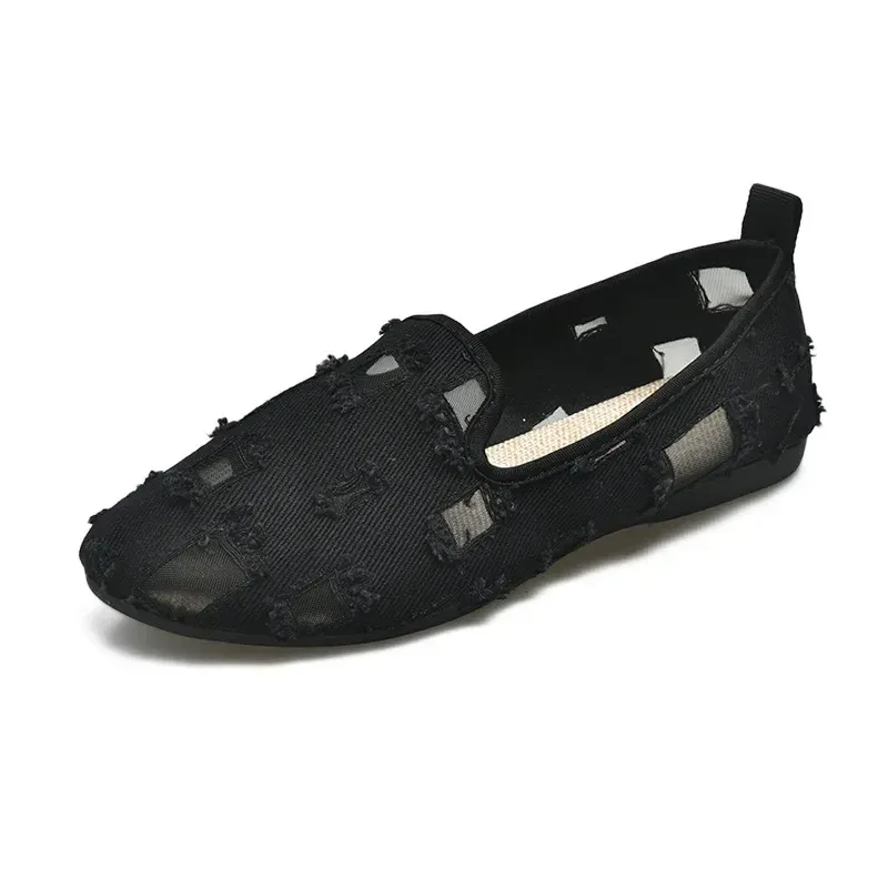 Scarpe casual da donna in tessuto traforato con fondo piatto in rete, estive, traspiranti, di grandi dimensioni, singole, da donna_voghion.com