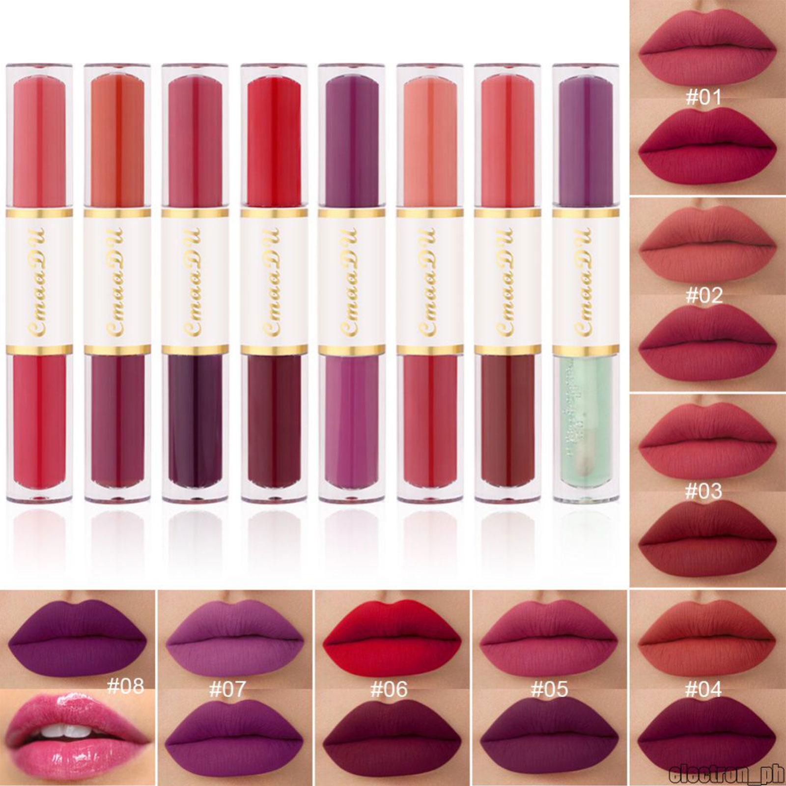 Double Head Gloss Matte Lipstick Long Lasting Waterproof Tint Set_voghion.com