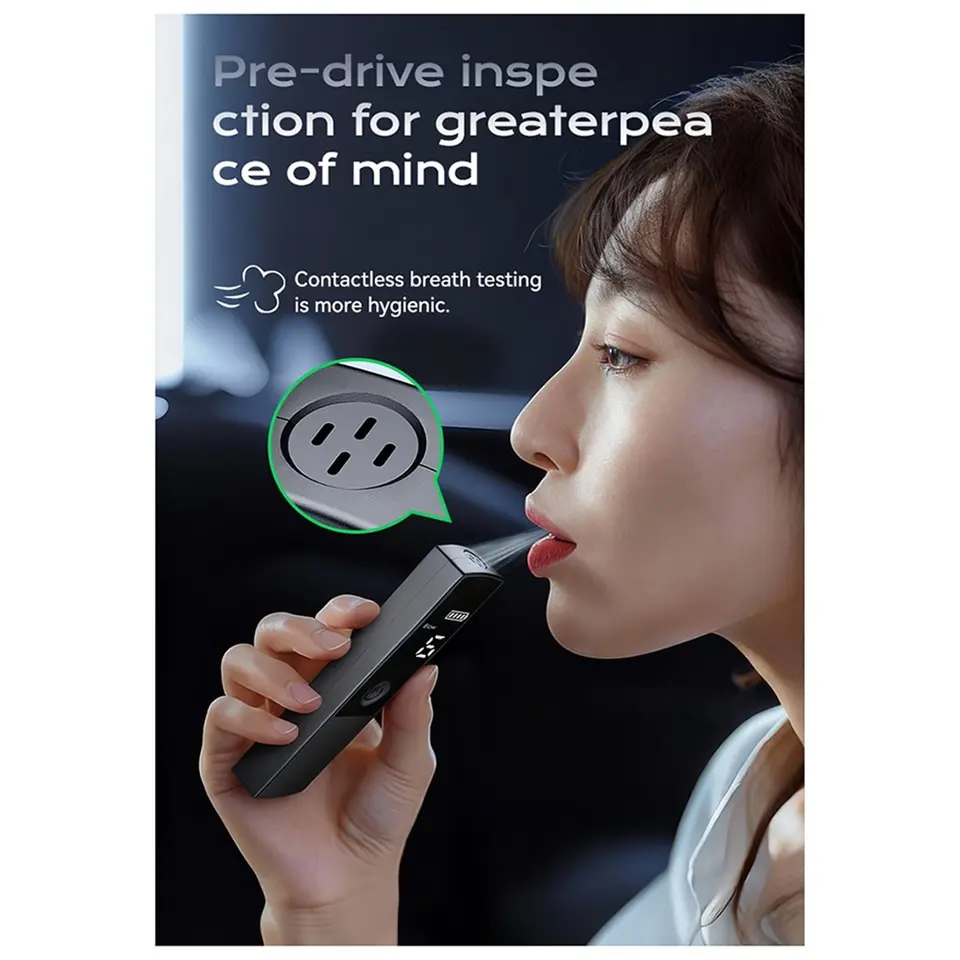 Rechargeable Digital Alcohol Tester Portable Breathalyser For Drivers_voghion.com