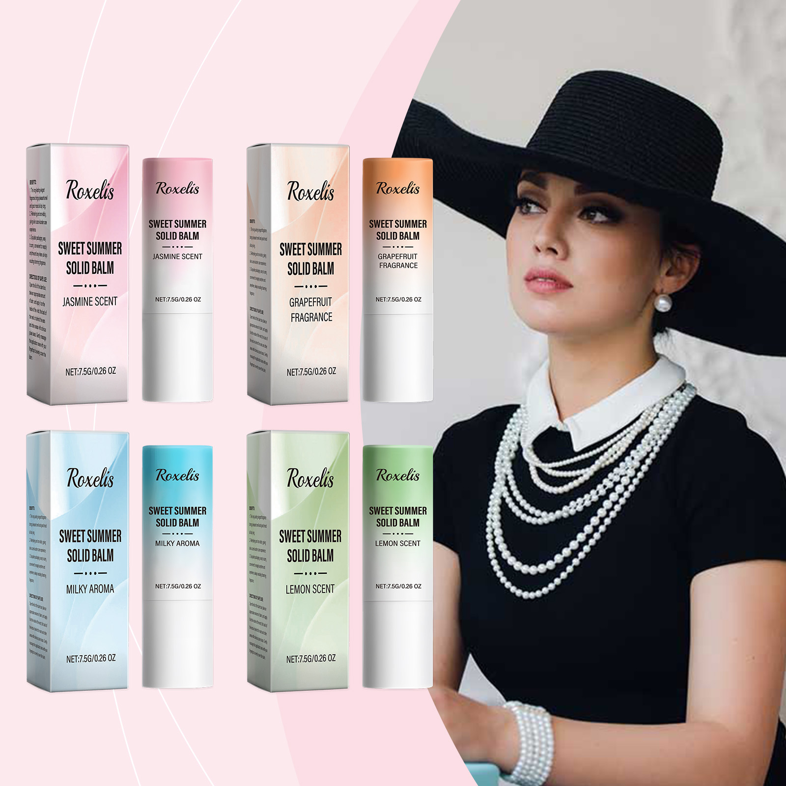 Roxelis Sweet Summer Solid Perfume Balm Frisse subtiele geur Reisvriendelijk Langdurig Natuurlijke huidverzorging doordrenkt Niet-vettig_voghion.com