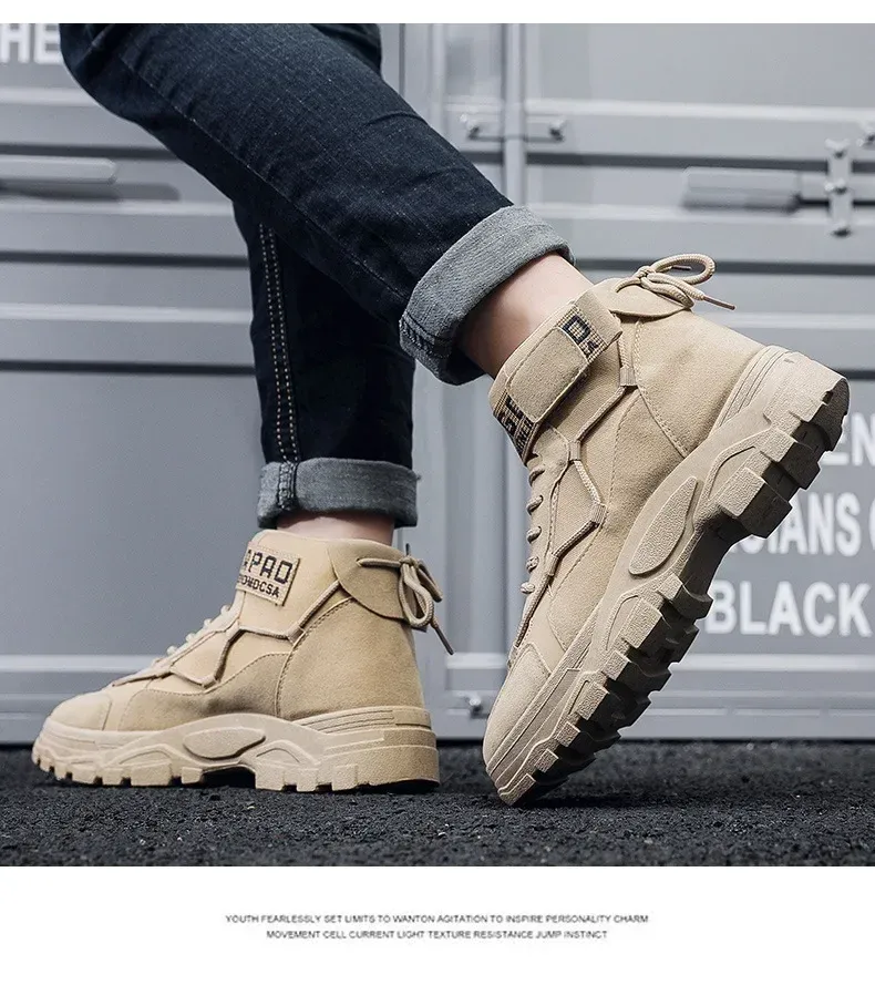 Outdoor-Wanderschuhe Winterschuhe Leichte rutschfeste Herren Wüstenstiefeletten 2024_voghion.com