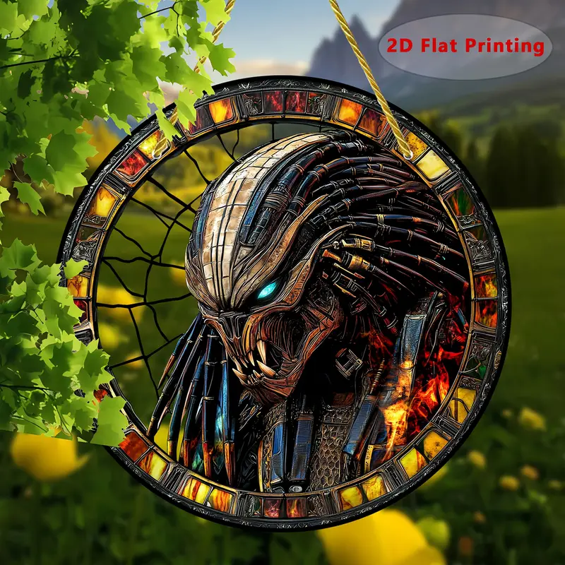 Alien Warrior Suncatcher - 8" Colorful Acrylic Art. Intergalactic Decor For Garden Or Home, Perfect As A Unique Gift._voghion.com
