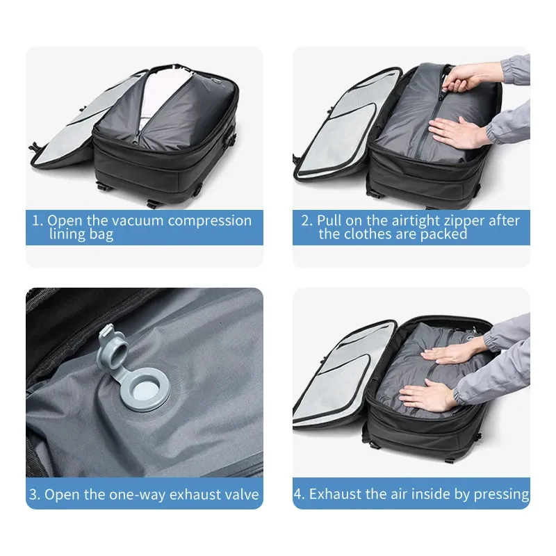Men Travel vacuum compression 17 inch Laptop Business Large Capacity school Backpack Expanded Hiking backpack 241115_voghion.com