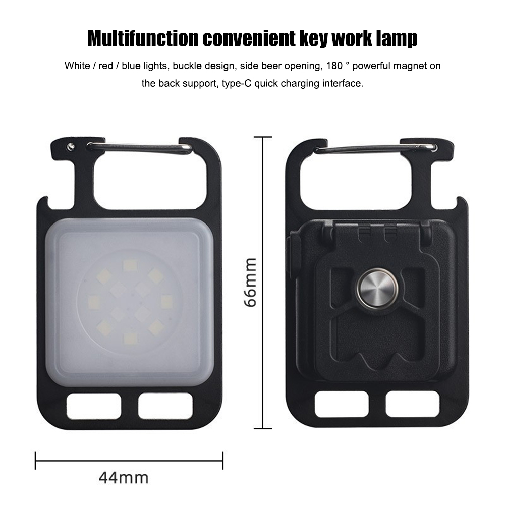 Lommelykt Mini Arbeids-LED-lys Oppladbar Lampe Lomme-COB-Nøkkelring Bærbar Lommelykt Utendørs Camping Liten Lys Korketrekker_voghion.com