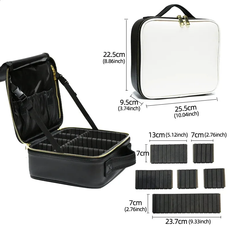 Trousse de maquillage en cuir PU pour femme, trousse de voyage multifonctionnelle et portable pour ranger le maquillage 241220_voghion.com