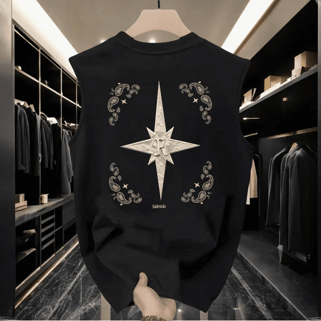 Men’s Clothing Summer Loose Outer Wear Sleeveless T Shirt Boys Casual Wide Shoulder Waistcoat Top