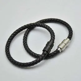 Black Woven Leather Bracelets Magnetic Shut Design With Six Star Branding French Man Jewelry Charm Bracelet As Christmas_voghion.com