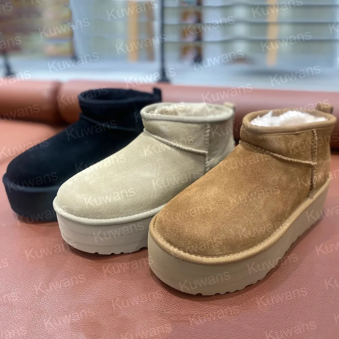 Women Classic Ultra Mini Boot II 2 Platform Height 5cm Australian Winter Snow Designer Tasman Tazz Fur Boots Slippers_voghion.com
