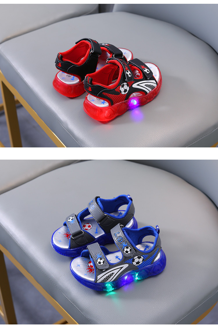 mit Lichtern 2023 Sommer Neue Kinder-Strandschuhe 1-6 Jahre alte Jungen-Sandalen mit weicher Sohle_voghion.com