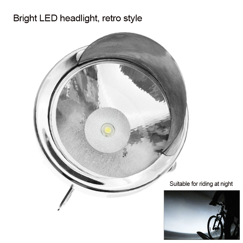 Classical Bicycle LED Chrome Vintage Bike Light Headlight Front Retro Head Lamp_voghion.com