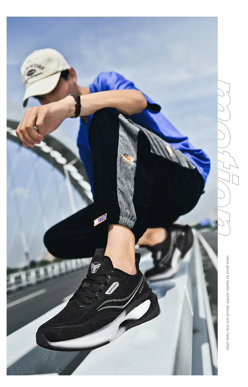 Chaussures de sport confortables et respirantes à semelles épaisses, légères, amortissantes et antidérapantes pour couple_voghion.com