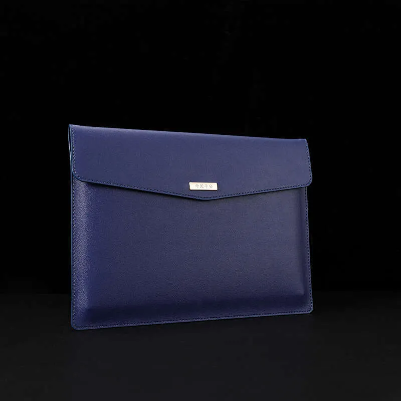 Porte-documents en cuir de grande capacité, porte-documents d'affaires, porte-documents à bouton magnétique, étuis étanches pour ordinateur portable, bureau_voghion.com