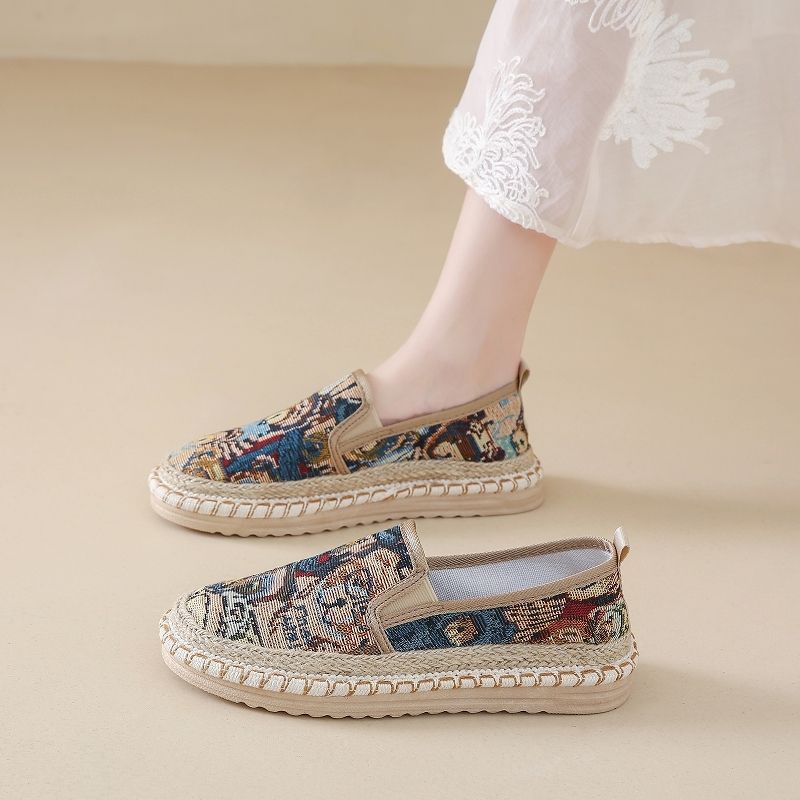 Country sail women summer old Beijing cloth mother leisure lazy people a slip-on thick sole fashion tide shoes_voghion.com