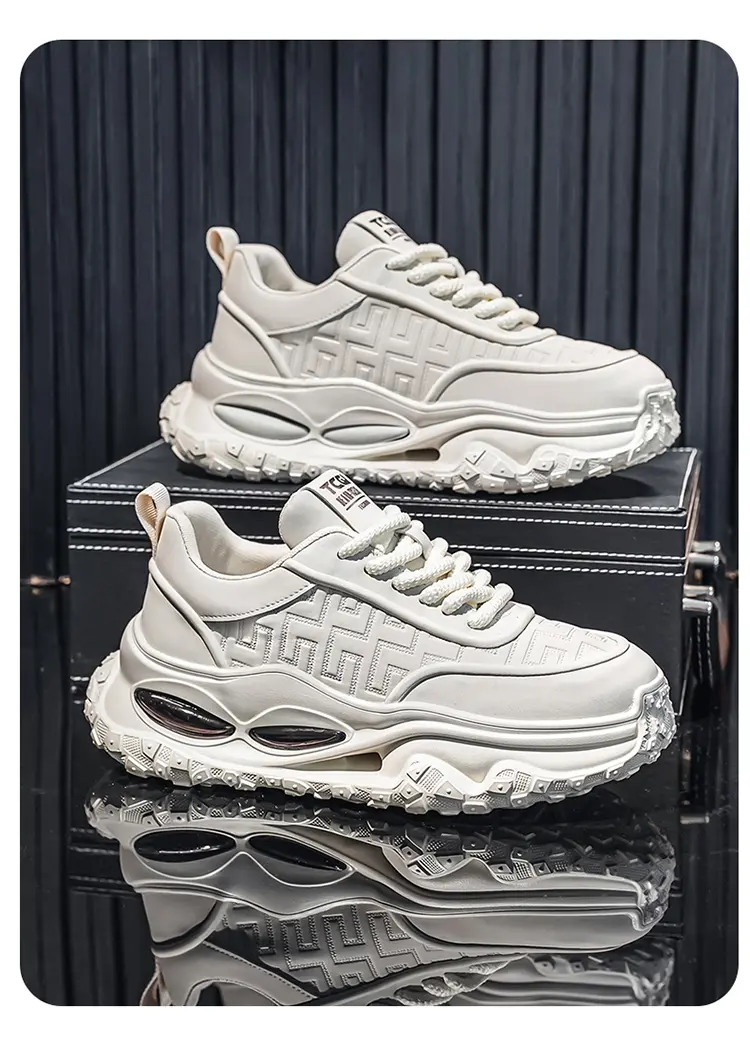 Chaussures de sport antidérapantes pour hommes, chaussures décontractées à plateforme rehaussante, chaussures tendance pour papa_voghion.com