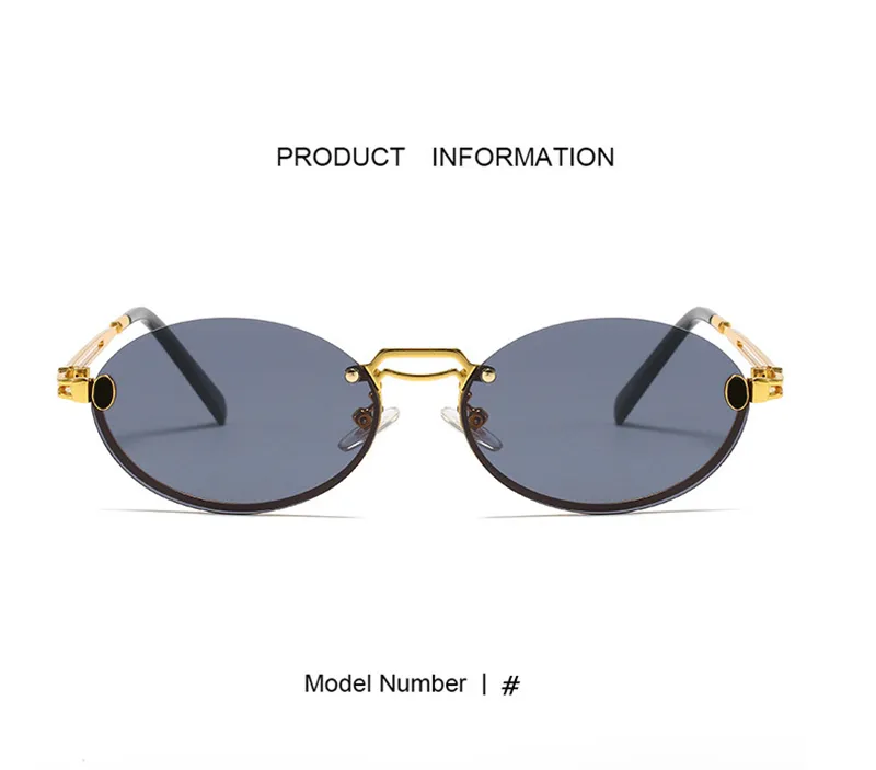 Occhiali da sole ovali alla moda con montatura oro uomo donna_voghion.com