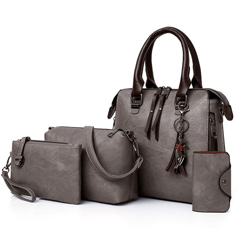 Luxusmarke 4 Psc/Set Damenhandtaschen Große Kapazität Damentasche Damen Leder Tragetasche Mode Schultertaschen für_voghion.com