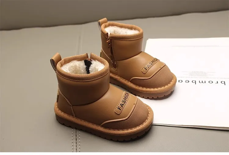 Bottes de neige pour enfants, nouvelle collection hiver 2025, courtes chevilles, Happysteps, antidérapantes, épaisses, en peluche, en caoutchouc, pour tout-petits, pour garçons_voghion.com