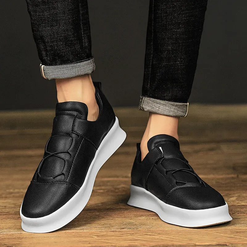 Leather Men's Brand Casual High Quality Walking Sneakers New Fashion Italian Handmade Designer Sport Shoes_voghion.com