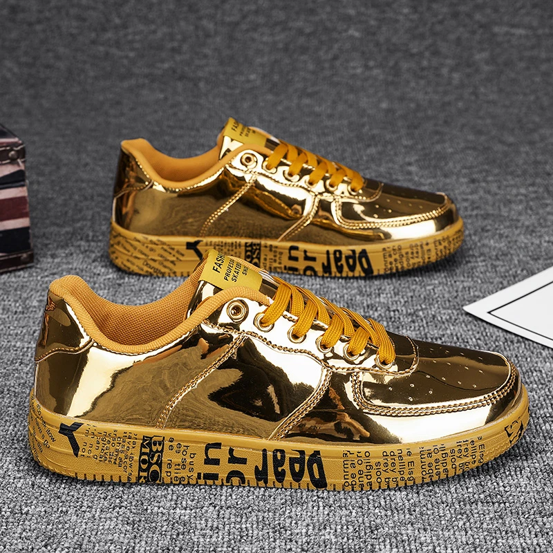 p5 Sport Skateboarding Shoes For Men Unisex Breathable Lace-Up Walking Sneakers Man Trainers Gold Chaussures_voghion.com