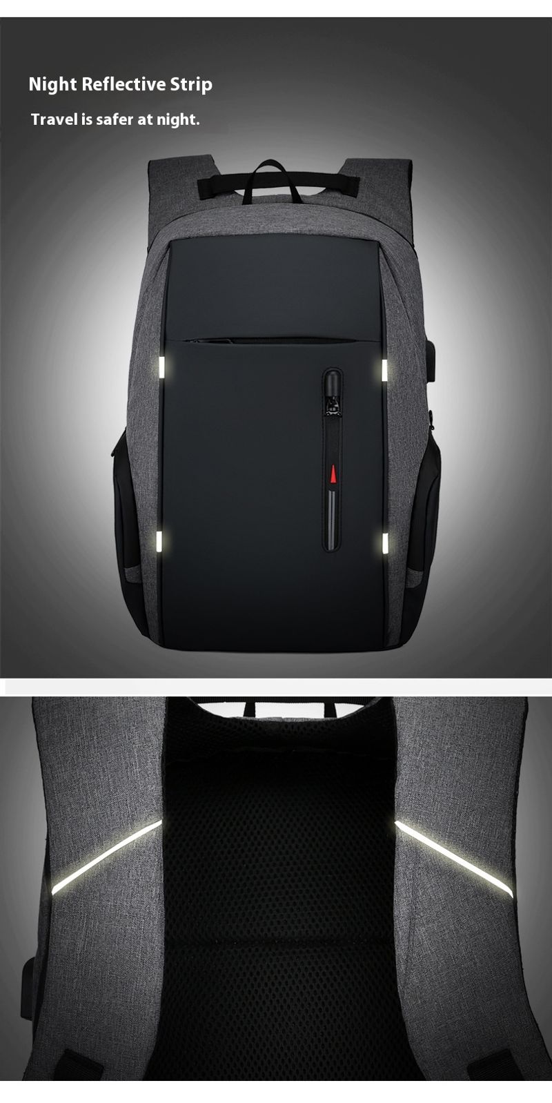 Herren Business Laptop Tasche Multifunktionaler USB Ladeanschluss Große Kapazität Lässiger Rucksack_voghion.com