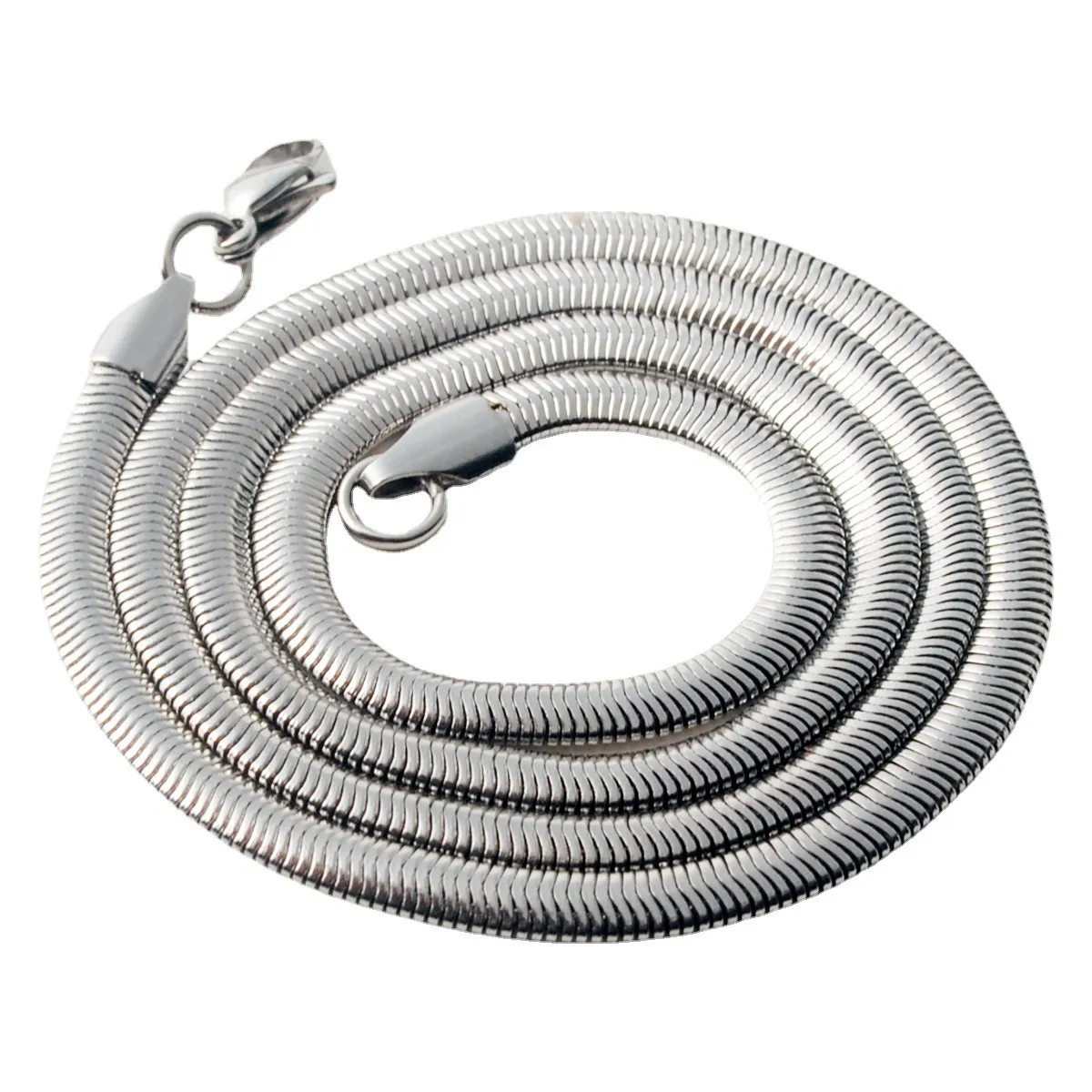 Náhrdelníky Sterling Sier, retiazky, 4 mm, hadí plochý reťazec, krátky choker, náhrdelníky s čepeľou, Sailormoon, goth, sestra má..._voghion.com