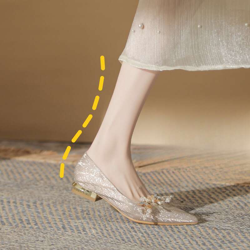 Mode Einfache Bankett Spitzschuh Flache Damenschuhe_voghion.com