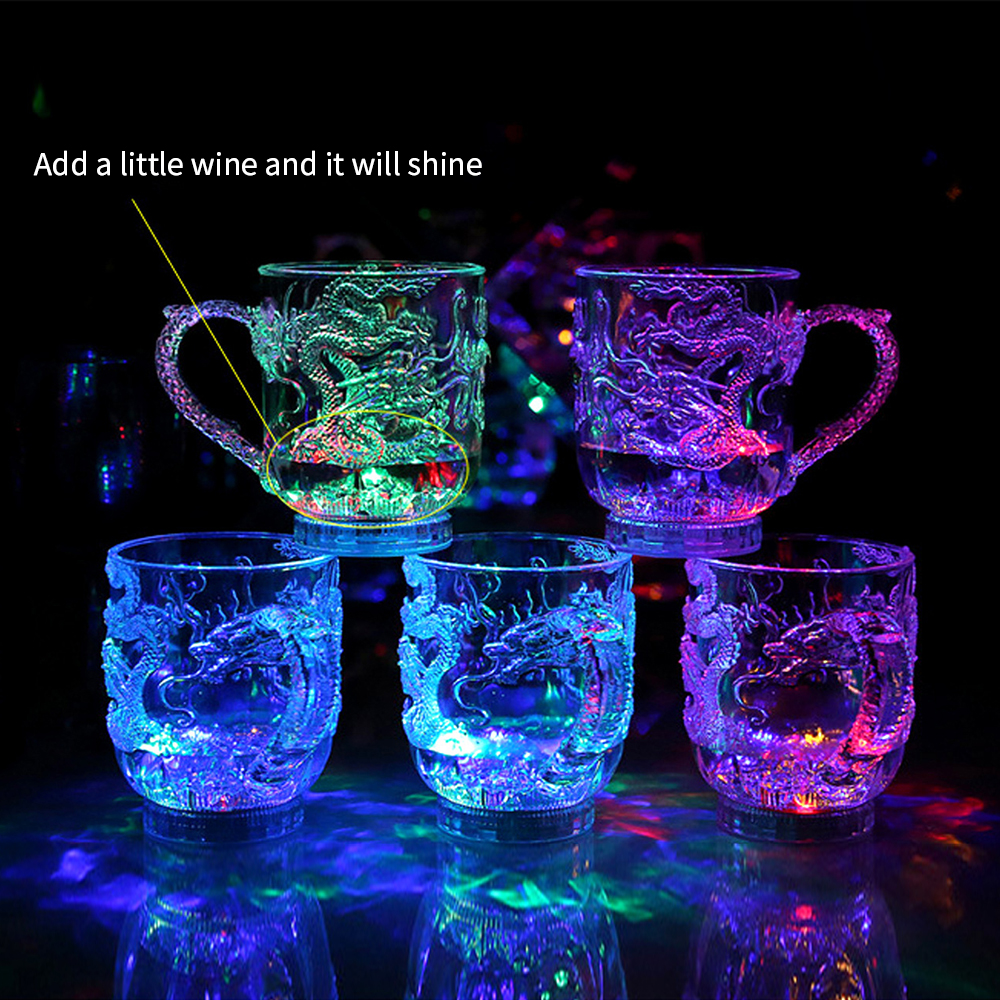 NEU: Durch Wasser aktivierter, blinkender LED-Leuchtbecher mit Drachen-Bierglas, Wein- und Bierbecher, Becher, Becher, Regenbogenfarbenlicht, kreatives Geschenk_voghion.com