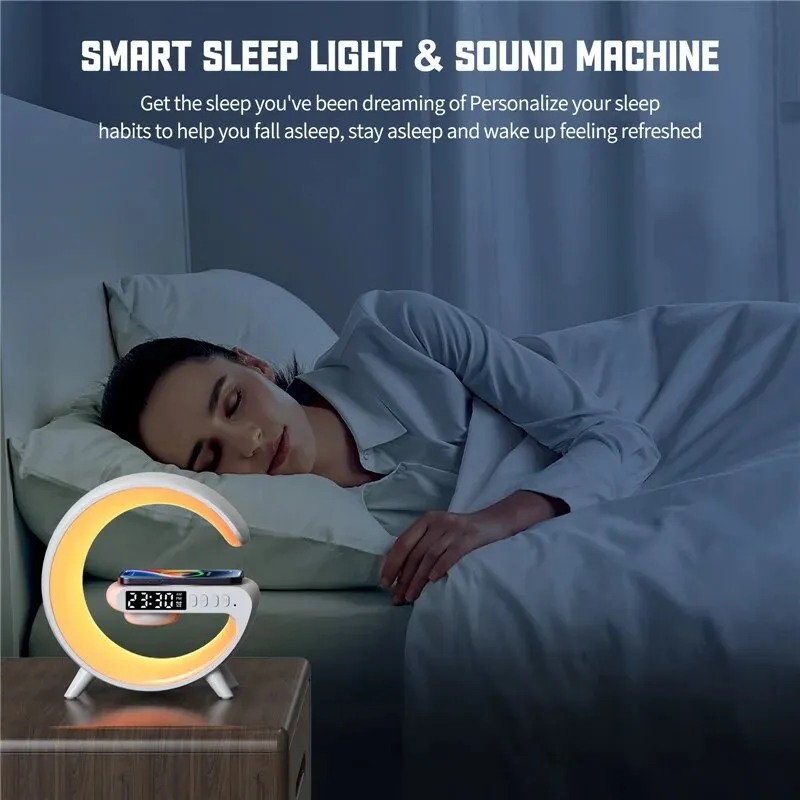 Mini Multifunction Wireless Charger Pad Stand Speaker TF RGB Night Light Fast Charging Station For IPhone Samsung Xiaomi_voghion.com