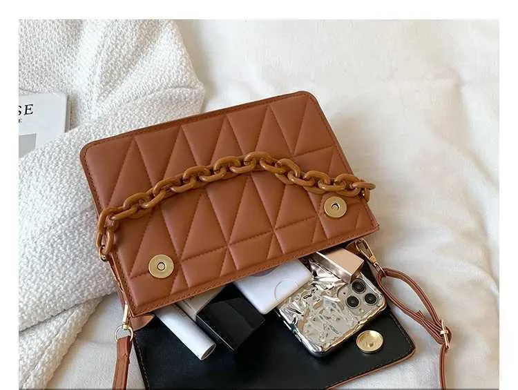 Gesteppte Umhängetasche Für Damen Mit Kette Als Schultertasche_voghion.com
