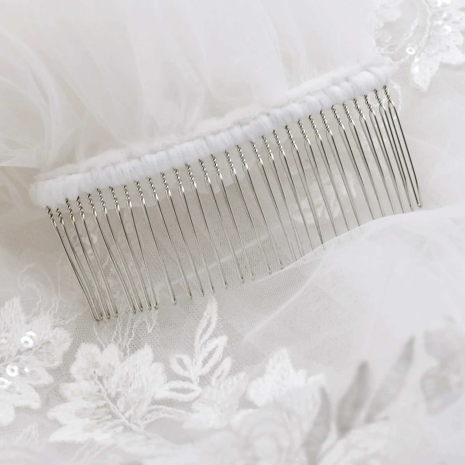 Hair Jwlry V146 Vil Long Cathdral Bridal Vils 1 Tir Lac Appliqus Edg Mantilla Wid Wdding Accssoris For_voghion.com
