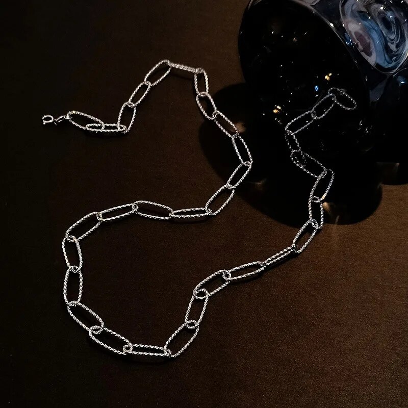 Pronta consegna Sparkg Collana Trendy Catena Choker per Donna Moda Brillante Cristallo Argento Placcato Collane Accessori Gioielli Regalo_voghion.com