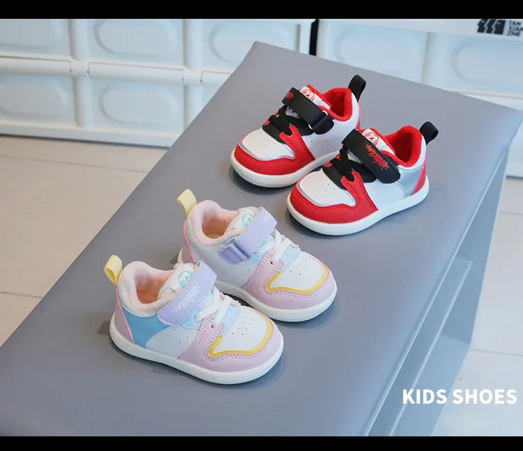 Toddler Shoes Baby Kids Winter Cotton Casual Sneakers Thick Warm Anti-slip First Step Footwear Cutefeet Trainers For_voghion.com