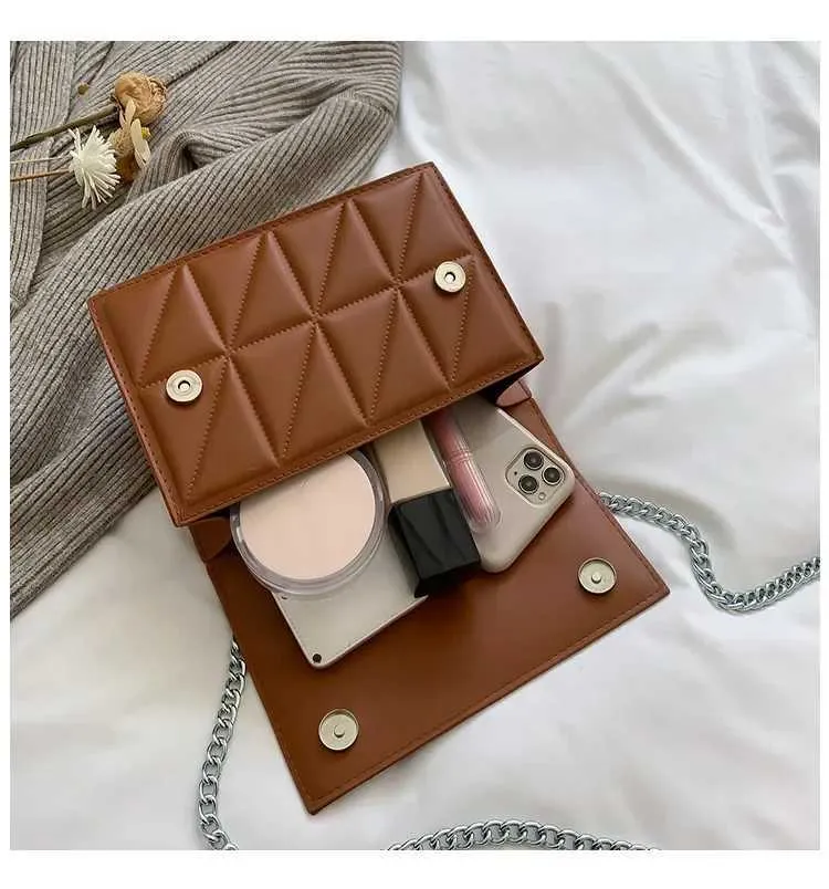 Borsa a tracolla da donna alla moda firmata, con manico in pelle PU, tracolla a catena, per donna C241103_voghion.com