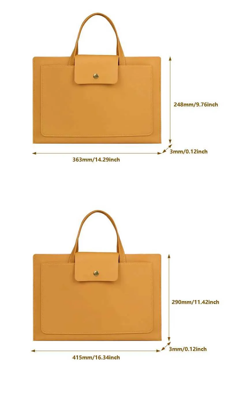 Laptoptasche, schmale Handtasche, Hülle aus PU-Leder für Buch, Xiaomi, Huawei, Lenovo, Microsfoft 13 14 15 16, Notebook, Tablet_voghion.com