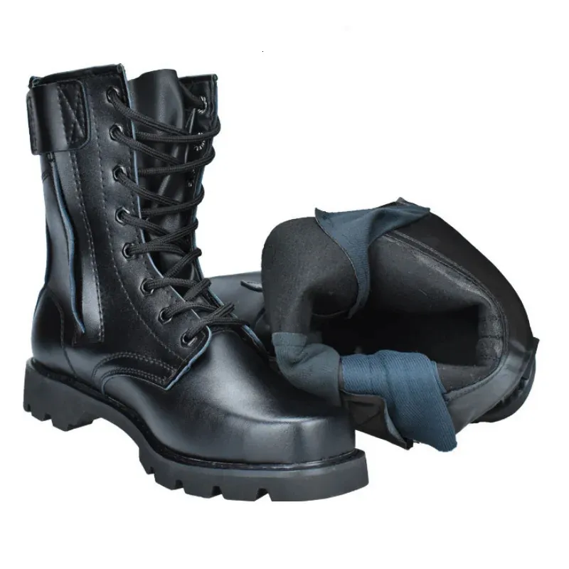 Tactical Boots Men Steel Toe Protective Work Shoes Black Lace-up_voghion.com