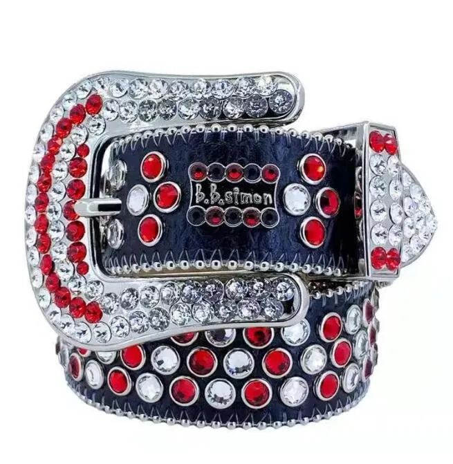 Ceinture de créateur 2022 Bb Simon Ceintures pour hommes et femmes Ceinture diamant brillante sur noir bleu blanc multicolore_voghion.com
