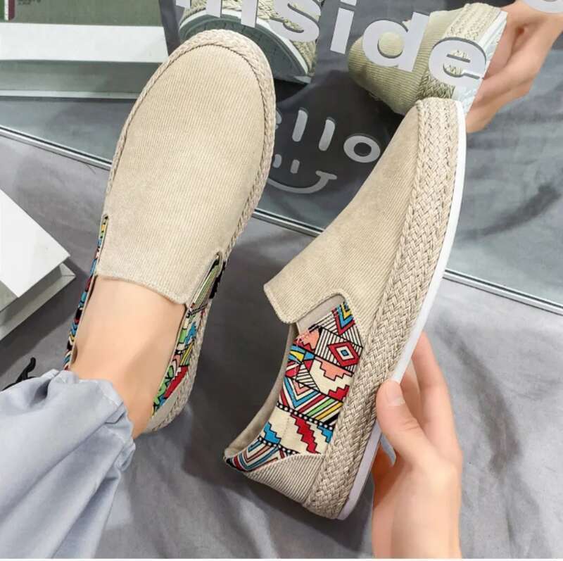 2022 New Men Sneakers Casual Summer Low-top Corduroy Fisherman's Lazy Slip-on Cloth Trendy Men's Shoes_voghion.com