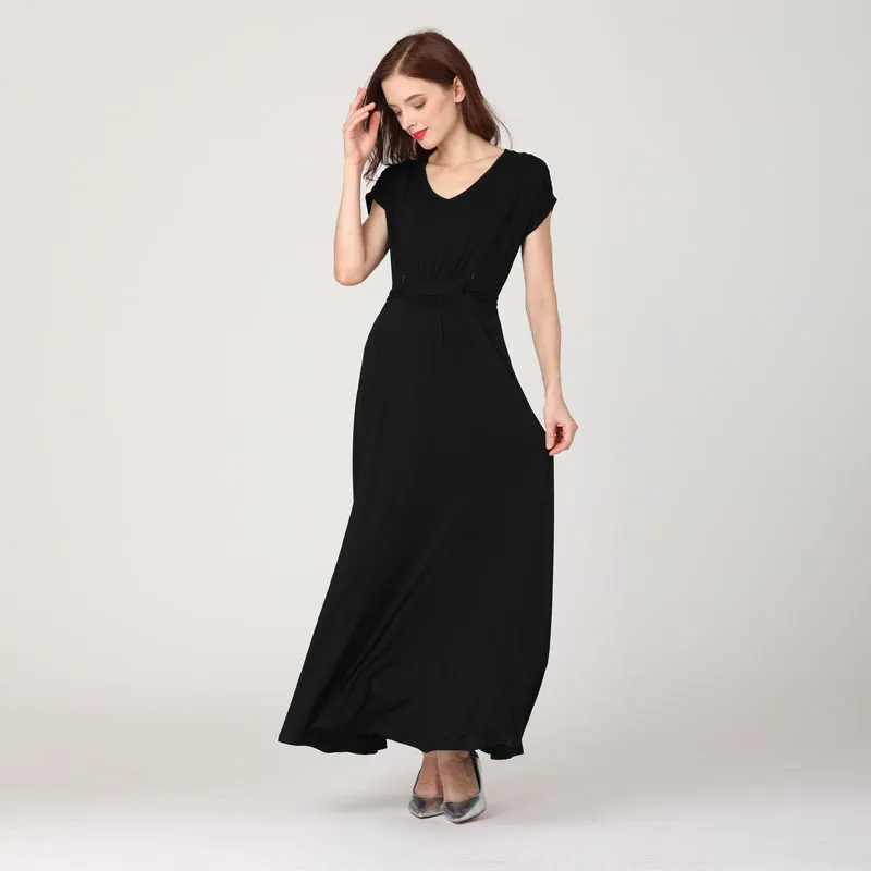 Emotion Moms 2024 Spring Summer Maternity Clothes Dress Casual Sexy V Neck For Pregnant Women LJ201114_voghion.com