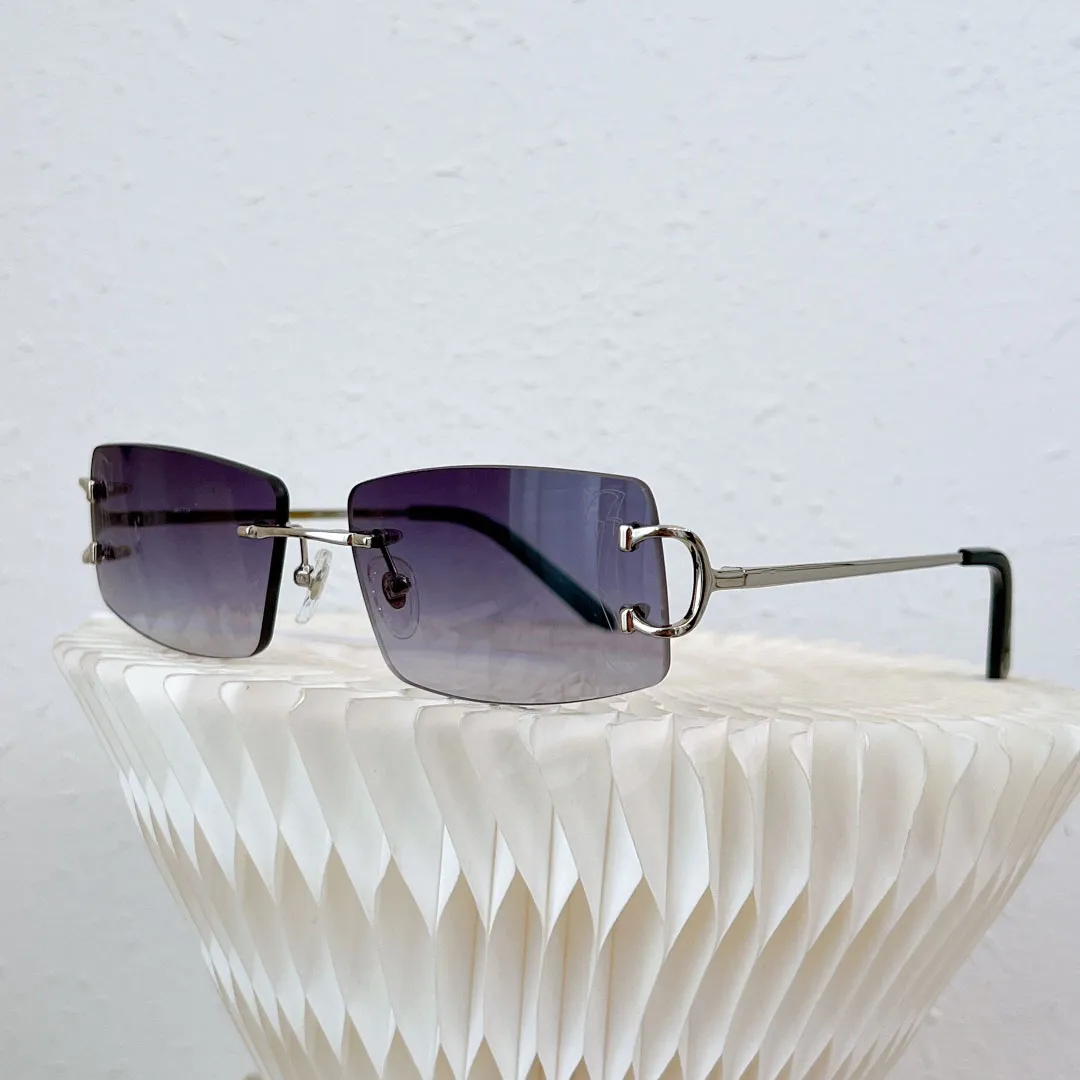 Occhiali da sole da uomo in oro lucido platino platino metallo quadrato occhiali da donna vintage di alta qualità Con scatola originale e_voghion.com