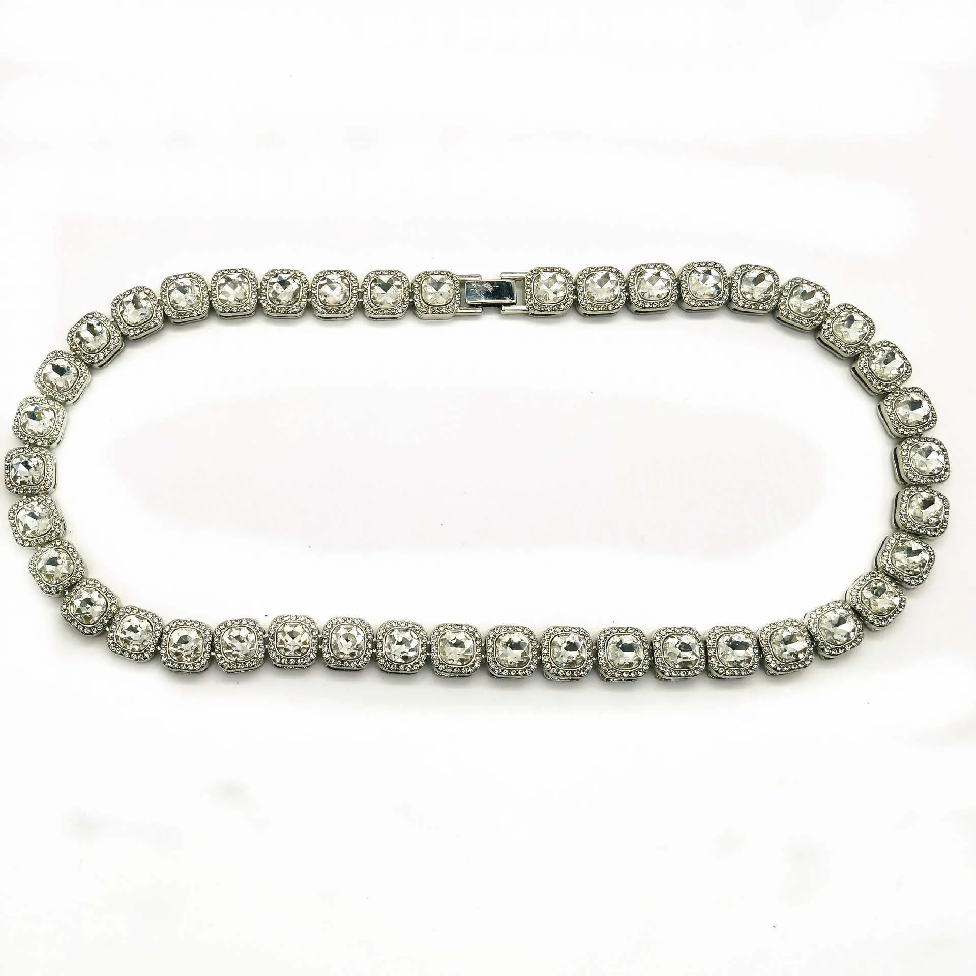 Nuova collana a mano cubana Hip-hop da 12 mm con catena di caramelle HipHop Moda Accessori da uomo Druzy Hip Hop Gioielli in argento Collane_voghion.com