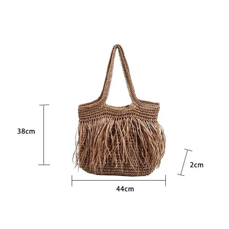Sac de créateur Sac à bandoulière décontracté de haute qualité Str tissé grande capacité solide femme 2024 été chaud selg voyage en bord de mer_voghion.com