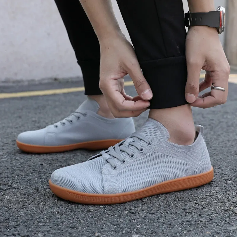 Minimalist Wide Fit Zero Drop Sole Optimal Relaxation Mens Cross Trainer Barefoot Shoes Sneakers 240627_voghion.com