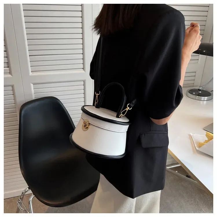 Borse a tracolla firmate per donna, semplici, alla moda, con chiusura a scatto, a tracolla e a secchiello per il tempo libero_voghion.com